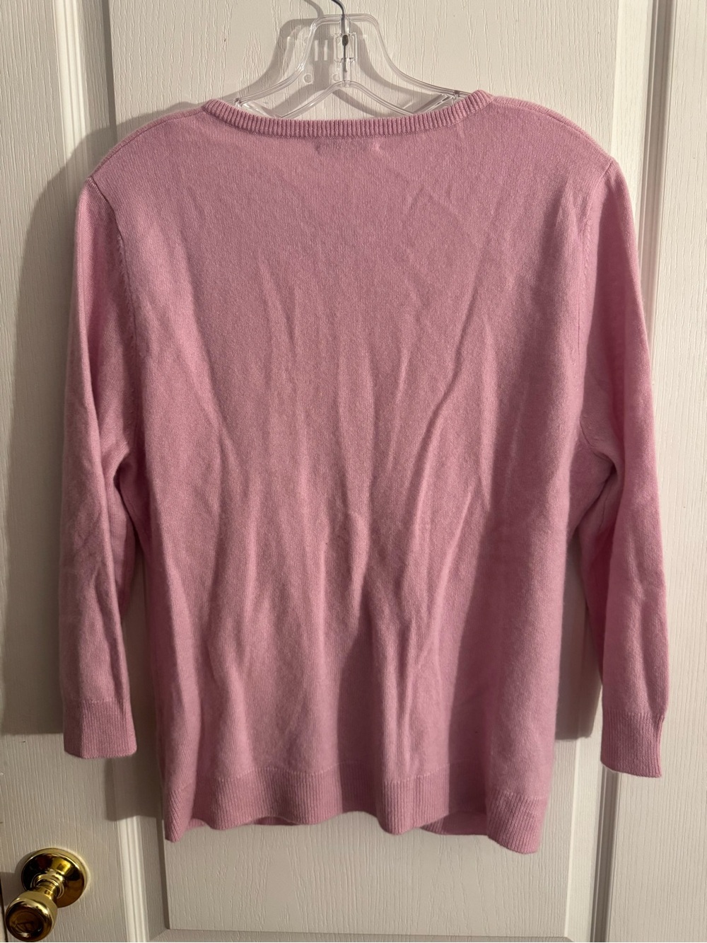 Garnet Hill Soft Pink Ruched Front Button Cardigan - Picture 2 of 3